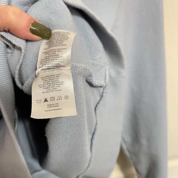 Fila Women's Baby Blue Long Sleeve Logo Pockets Crewneck Sweatshirt Size Large - Picture 8 of 9